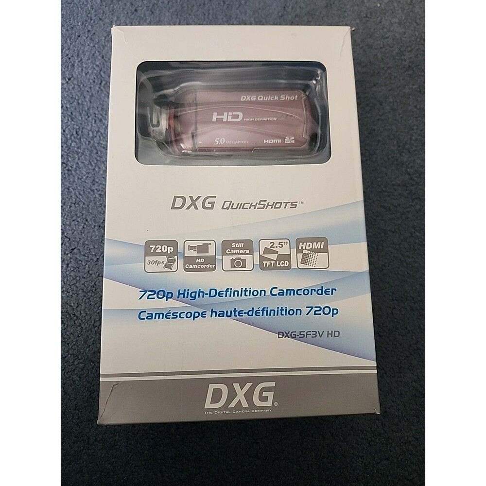 DXG DXG-5F3V 5.1 MP Digital Camera- Red HD Camcorder 720p HDMI Quickshots